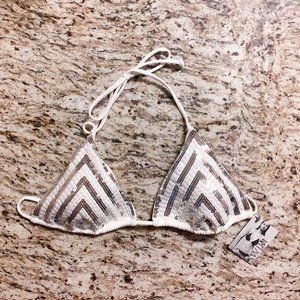 Victoria's Secret Swim, Triangle Top, White Sequin